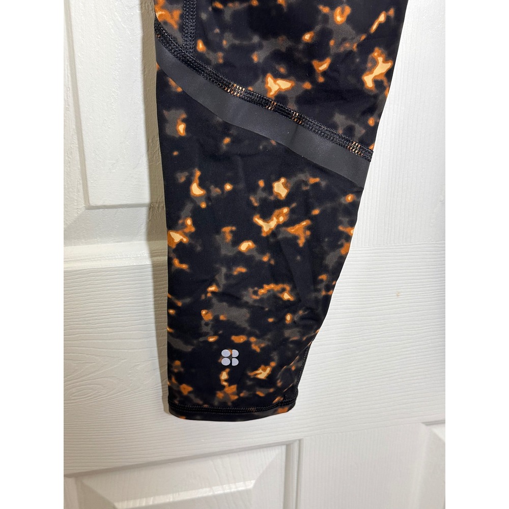 Sweaty Betty Zero Gravity 7/8 Running Leggings Black Orange Tortoise Size M - Picture 6 of 6